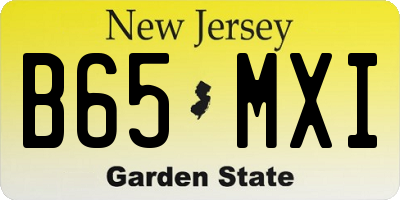 NJ license plate B65MXI