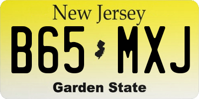 NJ license plate B65MXJ