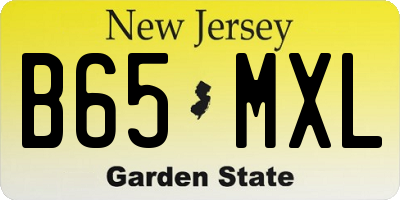 NJ license plate B65MXL