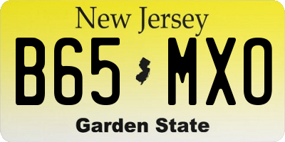 NJ license plate B65MXO