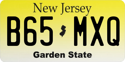 NJ license plate B65MXQ