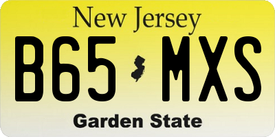 NJ license plate B65MXS