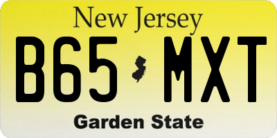 NJ license plate B65MXT