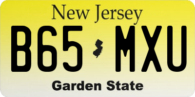 NJ license plate B65MXU