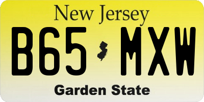 NJ license plate B65MXW