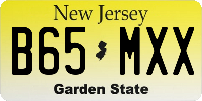 NJ license plate B65MXX