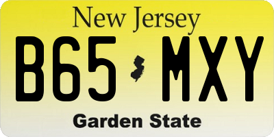 NJ license plate B65MXY