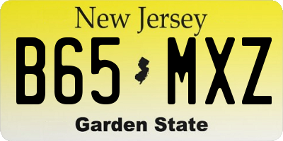 NJ license plate B65MXZ