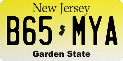 NJ license plate B65MYA