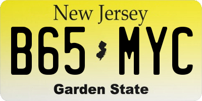 NJ license plate B65MYC