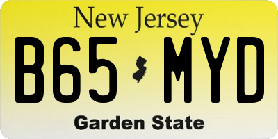 NJ license plate B65MYD