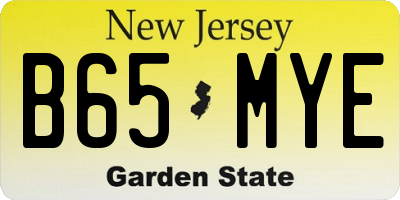 NJ license plate B65MYE