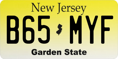 NJ license plate B65MYF