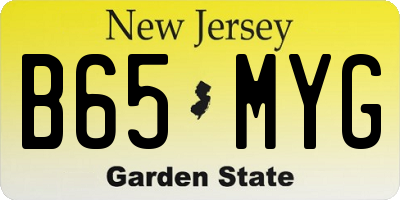 NJ license plate B65MYG