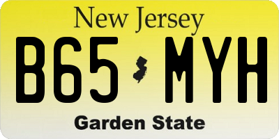 NJ license plate B65MYH