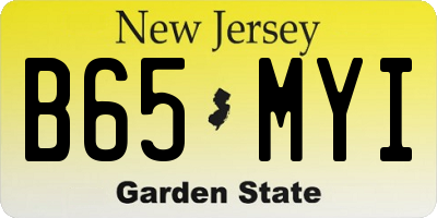 NJ license plate B65MYI
