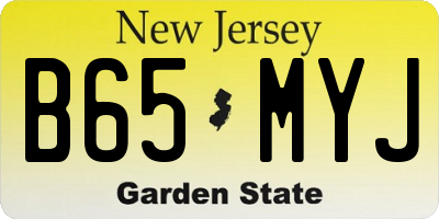NJ license plate B65MYJ