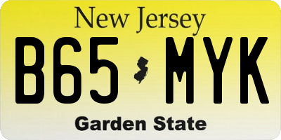 NJ license plate B65MYK