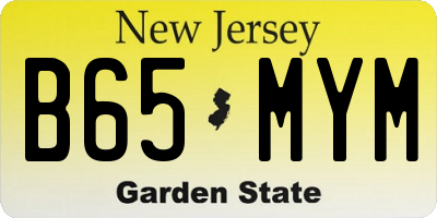 NJ license plate B65MYM
