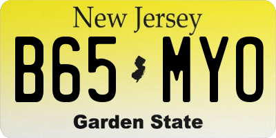 NJ license plate B65MYO