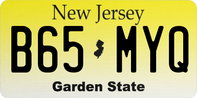 NJ license plate B65MYQ