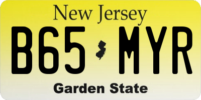 NJ license plate B65MYR