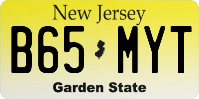NJ license plate B65MYT
