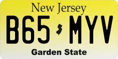 NJ license plate B65MYV