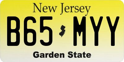 NJ license plate B65MYY