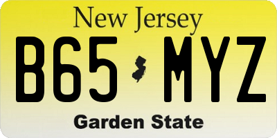 NJ license plate B65MYZ