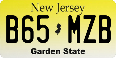 NJ license plate B65MZB