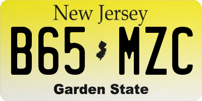NJ license plate B65MZC