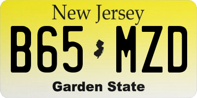 NJ license plate B65MZD