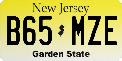 NJ license plate B65MZE