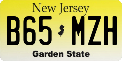 NJ license plate B65MZH