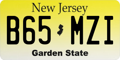 NJ license plate B65MZI