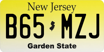 NJ license plate B65MZJ