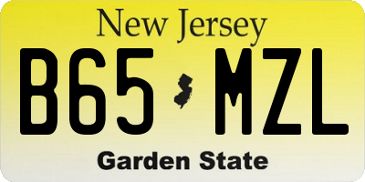 NJ license plate B65MZL