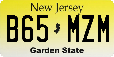 NJ license plate B65MZM