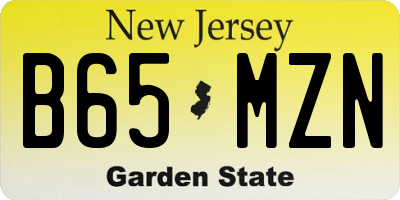 NJ license plate B65MZN