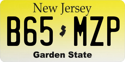 NJ license plate B65MZP