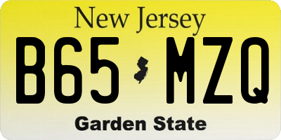 NJ license plate B65MZQ