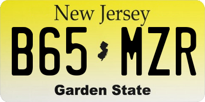 NJ license plate B65MZR