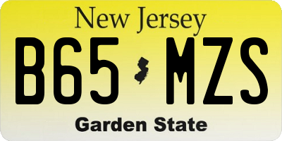 NJ license plate B65MZS