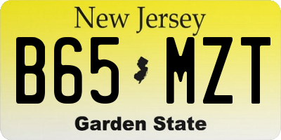 NJ license plate B65MZT
