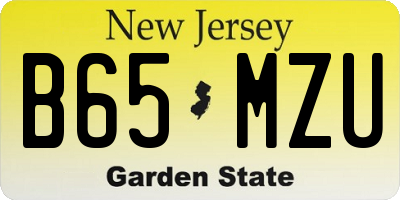 NJ license plate B65MZU