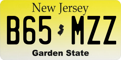 NJ license plate B65MZZ