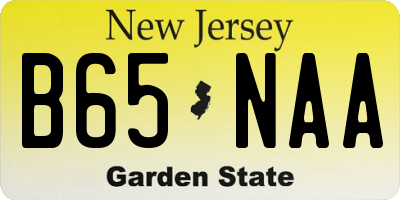NJ license plate B65NAA
