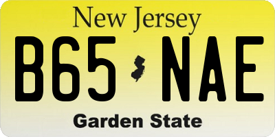 NJ license plate B65NAE