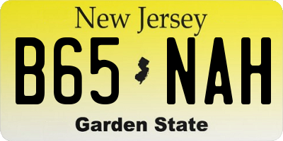 NJ license plate B65NAH